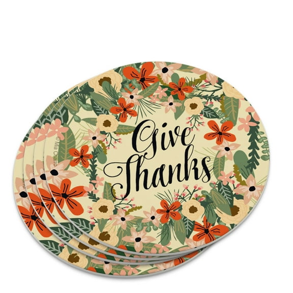 Give Thanks Thankfulness Thank You Novelty Coaster Set