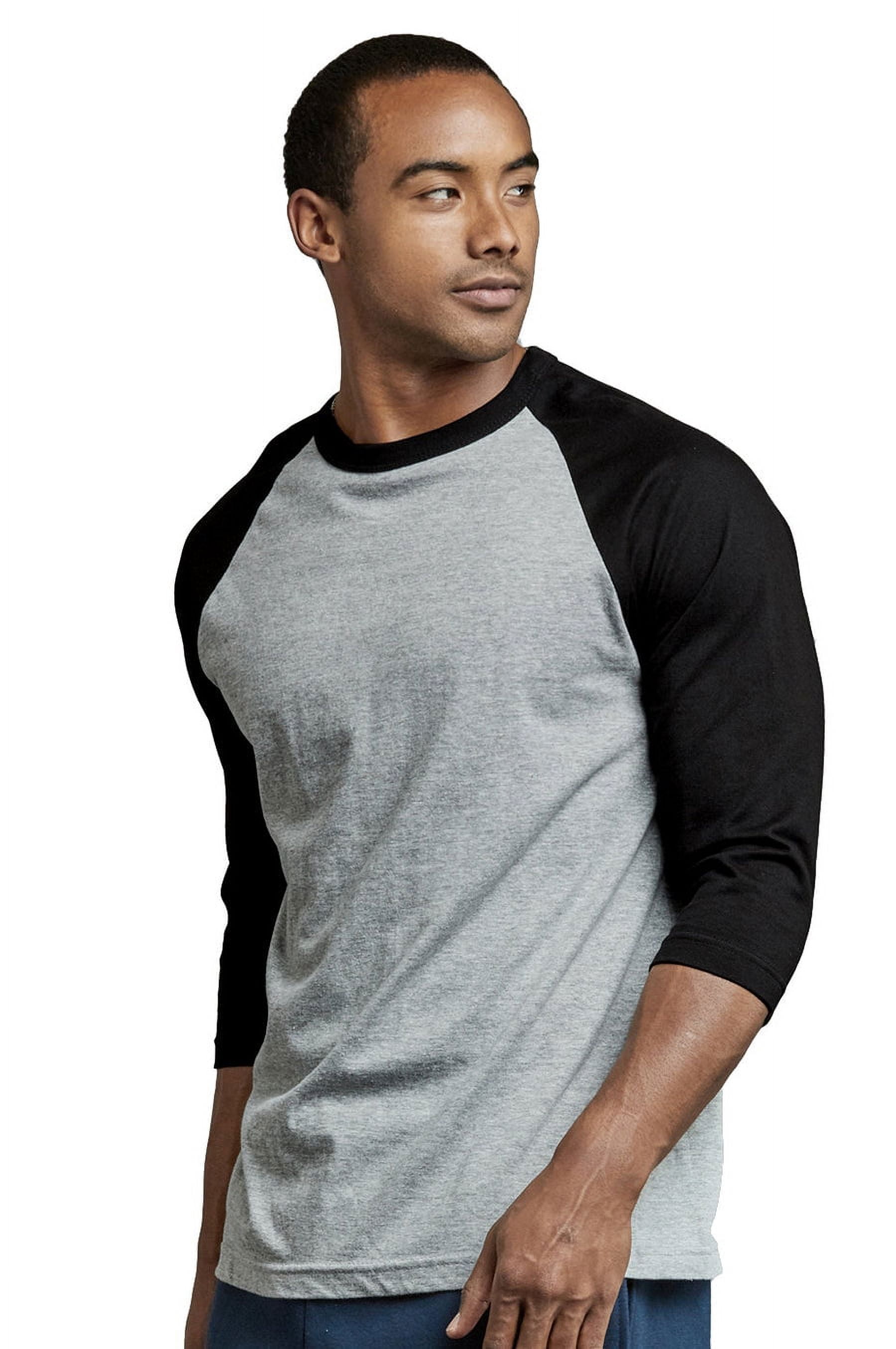 Top Pro Men's 3/4 Sleeve Crew Neck Raglan Jersey Baseball Tee Shirts (Single and Multi Packs Available)