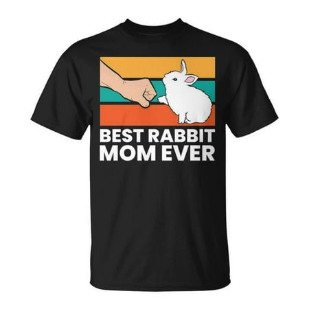 Rabbit Mom Graphic Tee Unisex Adult Cotton &ndash; Cute Bunny Lover Shirt for Men and Women Casual Everyday Wear Size 4XL Color Black