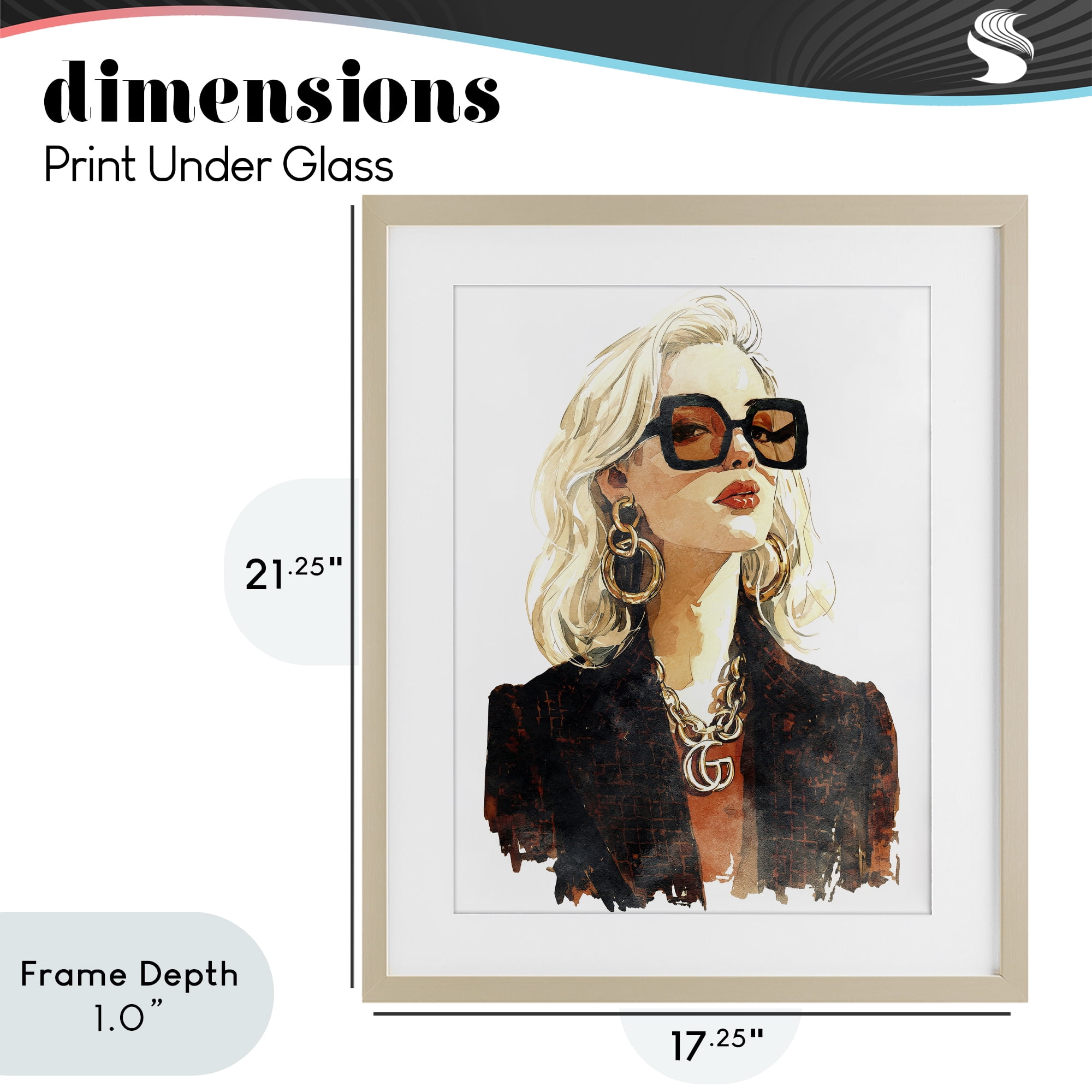 Stupell Industries Luxurious Gilded Gaze Birch Framed Print Under Glass, design by Svetlana Aleynikova