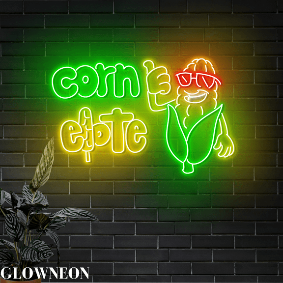 Glowneon Corn Elote Neon Sign, Elote Led Sign, Mexican Elote Wall Art