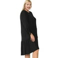 thumbnail image 2 of Pastel by Vivienne Women's Side Ruffle High-Low Dress Plus Size Black X-Large, 2 of 3