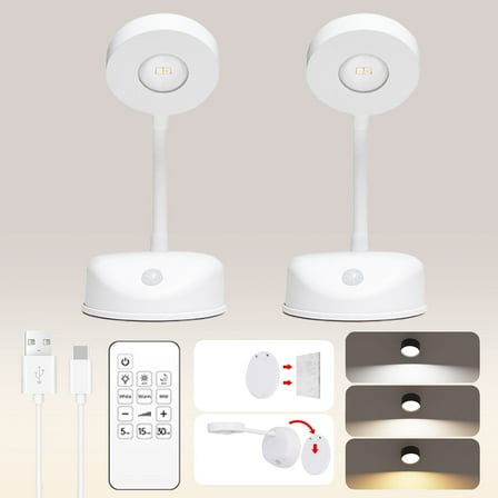 Wall Lights,2 Packs LED Wall Sconces Set - 1200mAh Rechargeable Battery 3 Colors Brightness Dimmable Touch and Remote Control,Cordless Wall Mounted Reading Lamp Light for Home Bedroom