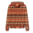 thumbnail image 4 of Women's Geometric Print Aztec Hoodie Pullover Cowgirl Western Ethnic Rhombus Printed Hooded Sweatshirt, 4 of 4