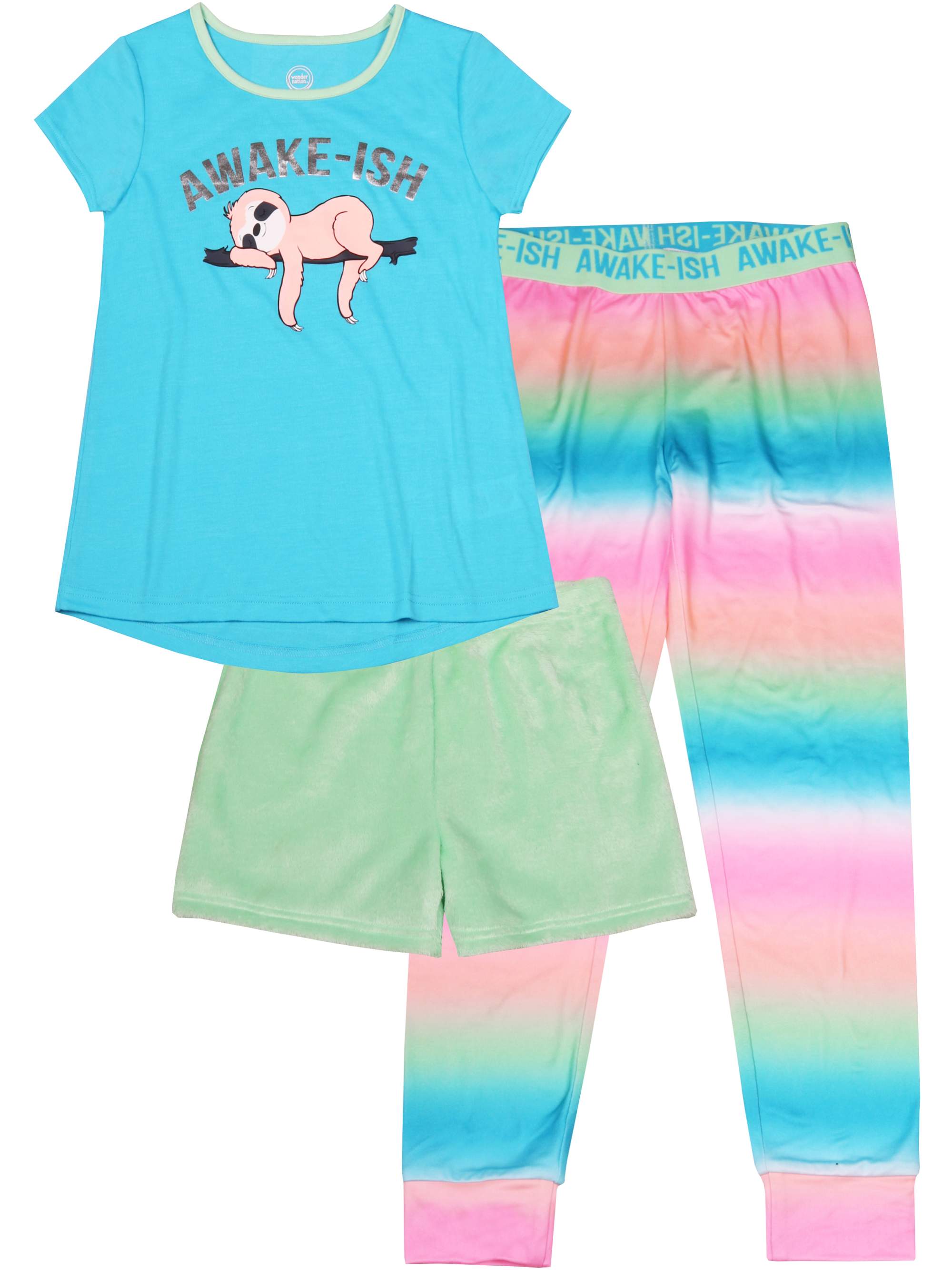 Piece Pajama Set with Fuzzy Shorts 