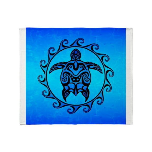 CafePress - Maori Ocean Blue Turtle Throw Blanket - Soft Fleece Throw Blanket, 50"x60" for All Ages
