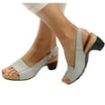 thumbnail image 4 of OAVQHLG3B Womens Sandals Comfortable Elegant Low Chunky Heel Shoes Women Summer Thick Heel Sandals Pumps Buckle Open Toe Casual Shoes, 4 of 6