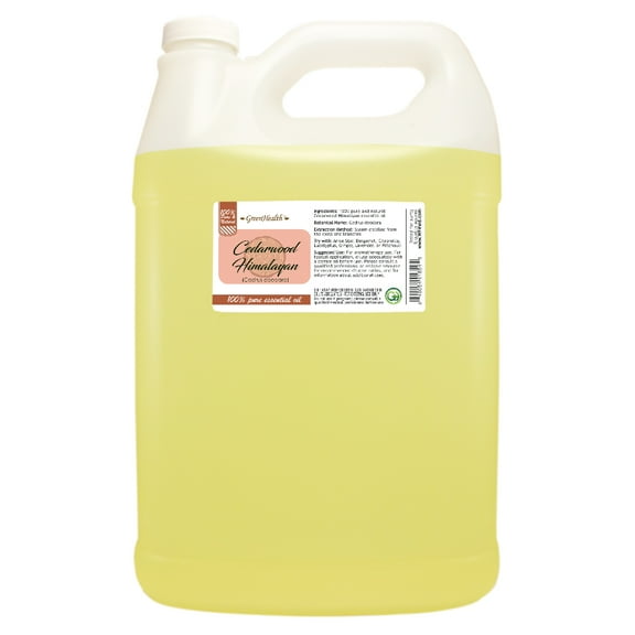 Cedarwood (Himalayan) Essential Oil - 1 Gallon - Clear Plastic Jug w/ Cap - GreenHealth