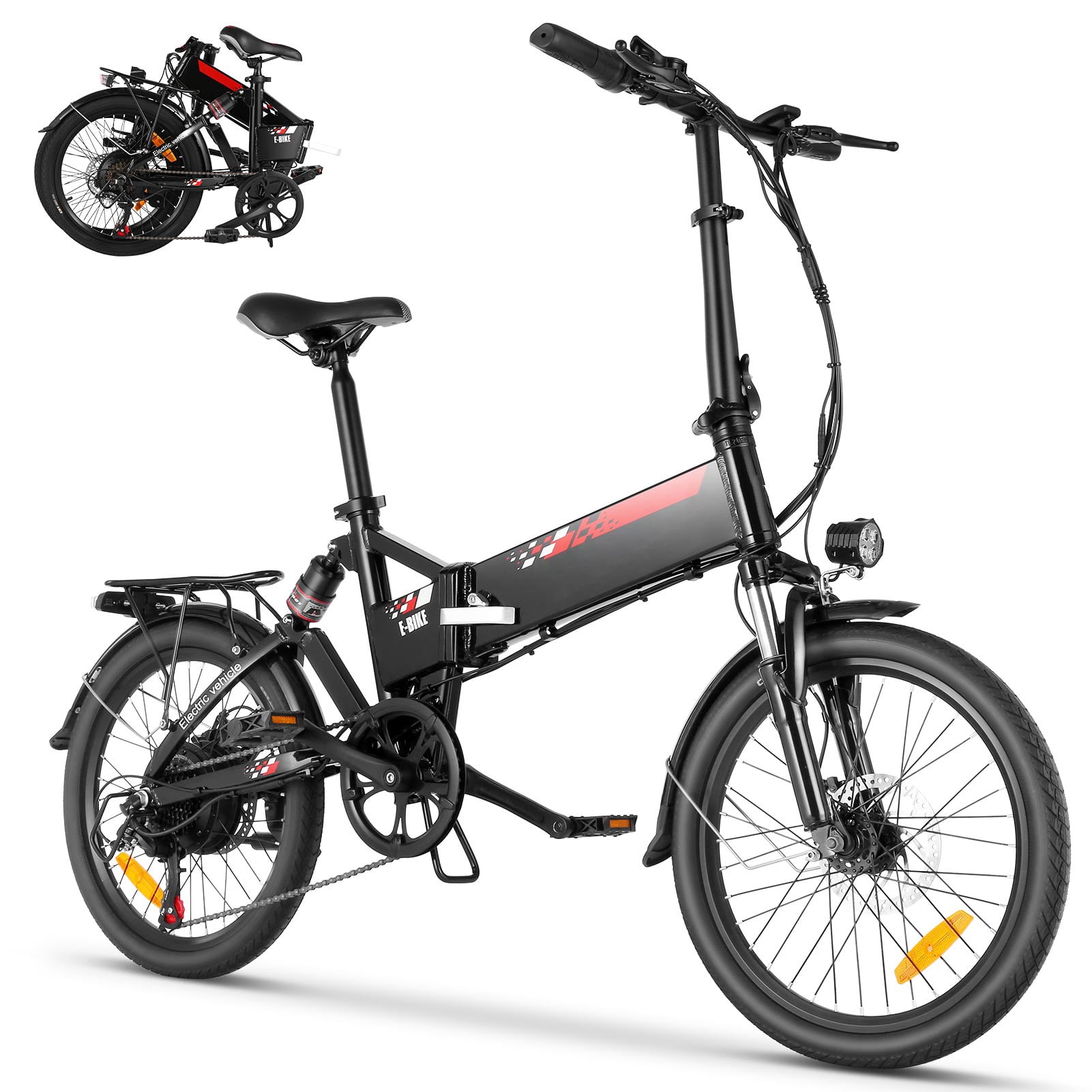 Gocio 20" Folding Electric Bike, Electric Bicycle with Double Shock