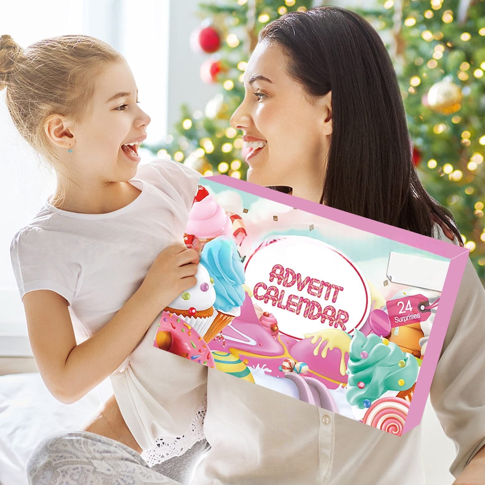 Christmas Countdown Advent Calendar 2025,24 Days Of Surprises With DIY Slime Craft Kit - 9 Pcs Clay Cake Bucket Blind Box,Funny Christmas Gifts Toy For Kids Toddlers Girls Tweens