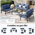 thumbnail image 4 of MRUAKA Aluminum Patio Furniture Set, 6 Pcs Modern Outdoor Sofa Sets, Outdoor Sectional Patio Conversation Set with Coffee Table for Backyard, Poolside, Navy, 4 of 10