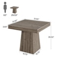 thumbnail image 4 of Fnova 31.5" Square Farmhouse Dining Table, Wood Coffee Table for 4 People, Modern Kitchen Table for Dining Room, Gray (Chairs Not Included), 4 of 9