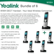 Yealink W56H Bundle of 6 IP DECT VoIP Phone Handset, HD Voice, Quick Charge
