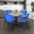 thumbnail image 3 of Regency 48 in. Square X-Base Breakroom Table- Maple & 4 M Stack Chairs- Blue, 3 of 10