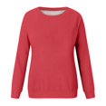 thumbnail image 4 of Kagetolytai Chandails pour Femmes Mode Décontractée Unie Manches Longues Col Rond Pull Haut Blouse Hoodies pour Femmes Rouge S, 4 of 5