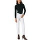 thumbnail image 2 of Camiseta de color sólido para mujer INSPIRE CHIC con cuello asimétrico y mangas largas, básica, talla M, color negro, 2 of 6