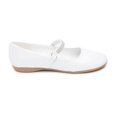 thumbnail image 2 of EIGHT EIGHTEEN Leatherette Round Toe Rhinestone Mary Jane Ballerina Flats (White) (Toddler/Little Girl/Big Girl), White, Size 2 Big Kid, 2 of 4
