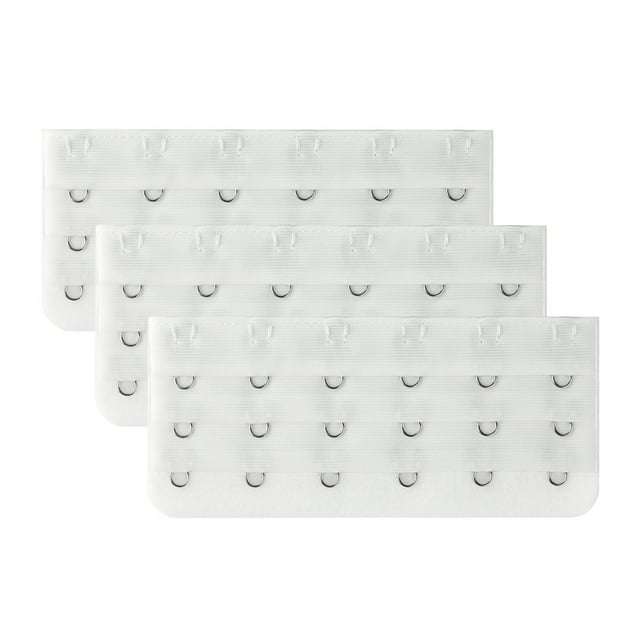 Sujetador Ajustable Para Mujeres 3 Filas De 6 Ganchos Tira De Cinta Extender Blanco-6 Ganchos-3pcs Una Talla