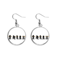 thumbnail image 1 of Tourist Friendship Cycling Partners Ear Dangle Silver Drop Earring Jewelry Woman, 1 of 3