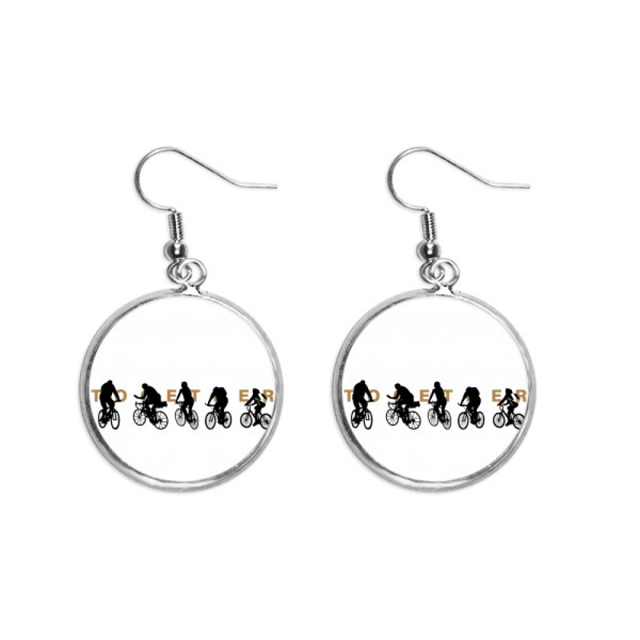 Tourist Friendship Cycling Partners Ear Dangle Silver Drop Earring Jewelry Woman