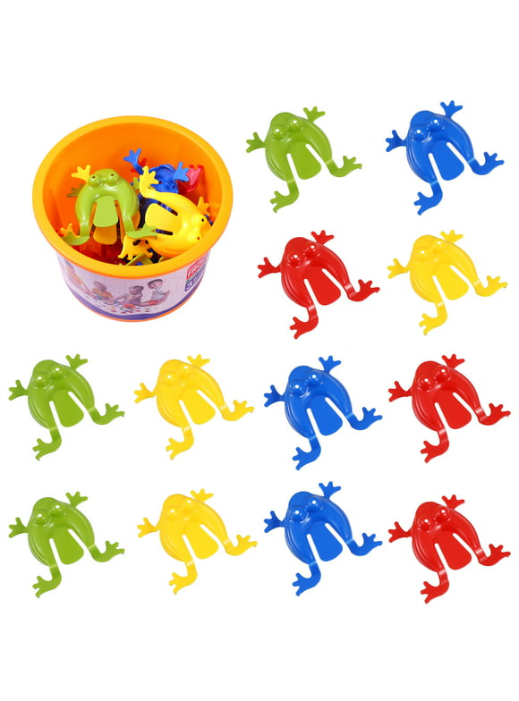 12Pcs Frog Jumping Leap Frogs Toy Assorted Colors Frogs Toys for Boys and Girls