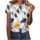 thumbnail image 1 of Camisas de Manga Larga para las Mujeres Suelto Ajuste Impreso Verano Sexy Cuello Redondo Superior, Poliéster Regular, 1 of 5