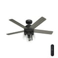thumbnail image 4 of Hunter - Lochemeade Indoor Ceiling Fan With Light, Remote, 52-inch, Matte Black, Modern-style, 3-speed WhisperWind Motor, 52650, for Living Rooms, Bedrooms, 4 of 17
