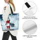 thumbnail image 3 of Balery Circular Lighthouse Bolsa Tote Estilo Estético con Cremalleras, Bolsa de Hombro, Bolsa de Compras Grande y Plegable, 3 of 8