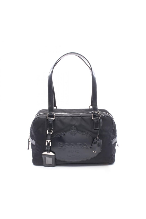 Pre-Owned Prada PRADA Shoulder Bag Handbag Nylon Leather Women's Black