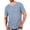 Light Blue, variant on BRGZLK Men's Linen T-Shirts Solid Color Crewneck Short Sleeve Lightweight Loose Basic Tees Casual Plain Tops with Pocket for Summer White M