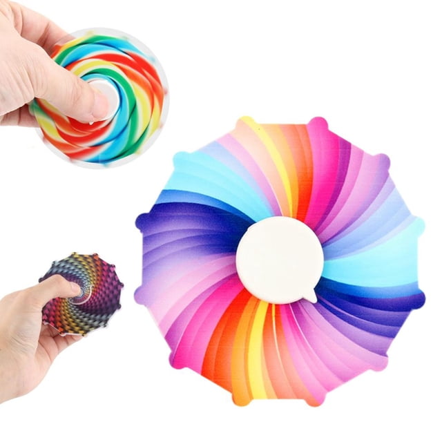 Nuevo Candy Color Fingertip Spinning Top Toys Colorful Printed Rotating Descompression Toy Gyro Toy Para Bebé Speravity FN006945-05