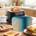 thumbnail image 3 of Teal Green Khaki Ombre Toaster Cover 2 Slice, Modern Abstract Art Gradient Dustproof Bakeware Oven Protector with Top Hook, Waterproof Small Kitchen Appliance Toasters Dust Cover, 11"x6"x8", 3 of 9