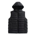 thumbnail image 2 of Ceisia Men's Fleece Lined Sleeveless Waistcoat with Detachable Cap Zipper Pockets Casual Gift Hooded Outerwear, 2 of 6