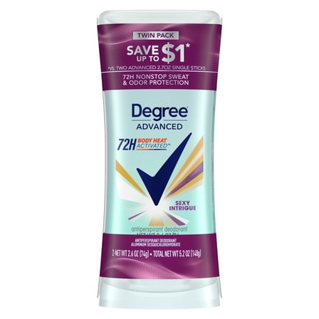 PR Degree Antiperspirant Deodorant for Women Sexy Intrigue, Twin Pack, 2.6 oz