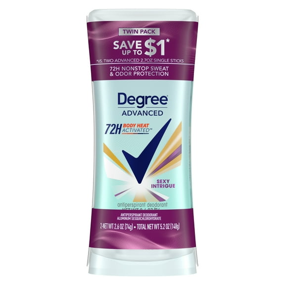 PR Degree Antiperspirant Deodorant for Women Sexy Intrigue, Twin Pack, 2.6 oz