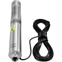 KFFKFF Submersible Pump for Deep Wells, 1HP 115V/60Hz, 37gpm Flow 207ft Head, Comes with 33ft Electric Cord, 4" Stainless Steel Water Pump Ideal for Industrial, Irrigation & Domestic Use