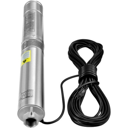KFFKFF Submersible Pump for Deep Wells, 1HP 115V/60Hz, 37gpm Flow 207ft Head, Comes with 33ft Electric Cord, 4" Stainless Steel Water Pump Ideal for Industrial, Irrigation & Domestic Use