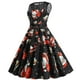 thumbnail image 1 of Moda mujer encaje una línea Flare vestido Vintage Prom Swing sin mangas estampado Navidad vestido de fiesta de Navidad Pompotops ghjkhdj1063, 1 of 9