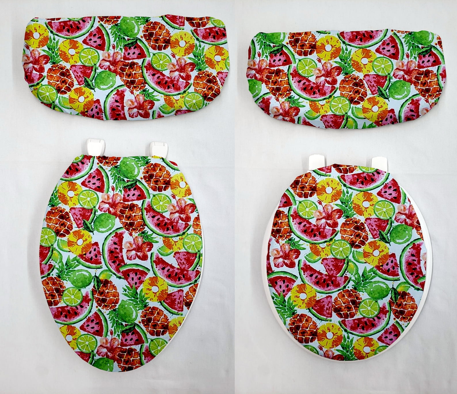 Tropical Watermelon & Pineapple Toilet Seat Lid and Tank Cover Set by