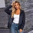 thumbnail image 5 of Sentmoon Women Fall Jacket Waterproof Windproof Hooded Neck Travel Jacket Long Sleeve Elastic Waist with Zipper Raincoat with Pockets for Rainy Days Golf Weekend, 5 of 7