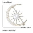 thumbnail image 3 of Pearl Sun Moon Brooch Lapel Pin Clothes Accessories Crescent Moon Planet Gold Plated Pins Dress Suit Backpack Hat Corsage Brooches for Women, 3 of 7