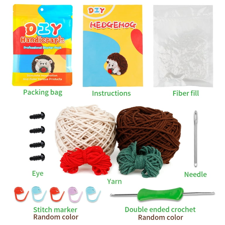 Beginners Crochet Kit, 2 Pack Cute Small Animals Kit for Beginers and Experts, All in One Crochet Knitting Kit, Crochet Starter Kit for Beginner DIY