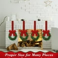 thumbnail image 6 of 4 Pcs 6" Small Christmas Kitchen Cabinet Wreaths with Ribbon Mini Kitchen Cabinet Christmas Decor for Window Door, 6 of 6