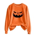 thumbnail image 4 of Halloween Sweatshirt for Women Timeless Womens Hoodless Sweatshirt Casual Letter Crew Neck for Comfort and Seasonal Style in Fall and Winter Khaki M, 4 of 4