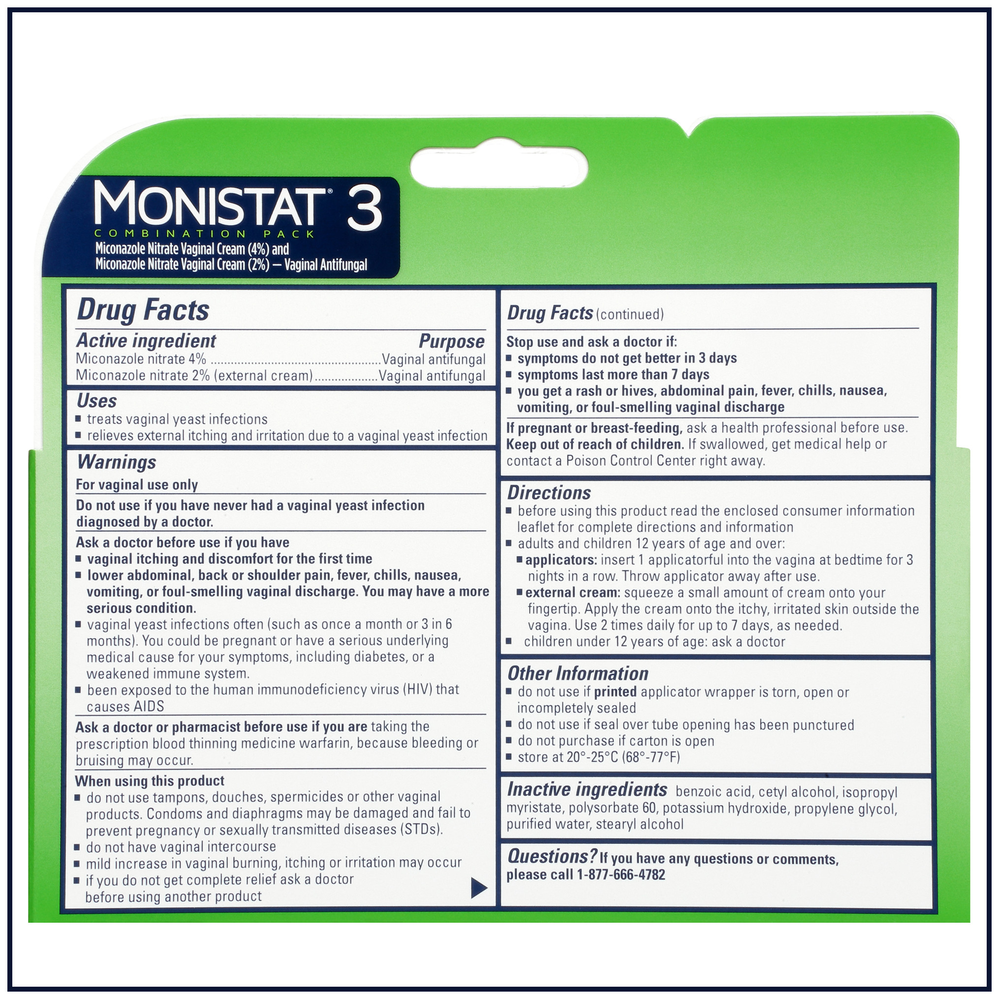 Monistat 3 Day Yeast Infection Treatment, 3 Miconazole Pre-Filled Cream Tubes & External Itch Cream - image 10 of 17