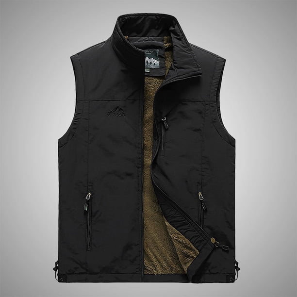 Chaleco de terciopelo nuevo de otoño e invierno, chaqueta de tierra para hombres, chaleco informal para exteriores, chaleco de pesca para fotografía, chaqueta