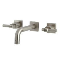 Kingston Brass KS6128ML Milano Double-Handle Wall Mount Bathroom Faucet, Brushed Nickel