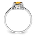 thumbnail image 6 of 925 Sterling Silver Rhodium-Plated Polished Citrine Round Ring Size 6, 6 of 7