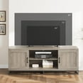 thumbnail image 4 of Ataucjin Farmhouse TV Stand, Entertainment Center with 2-Tier Adjustable Shelves & Metal Leg, Wooden TV & Media Console Table for 75 Inch with Storage Compartments, 4 of 8