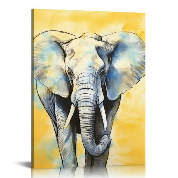 BCIIG Elephant Fine Art Aesthetic Canvas Print Wall Painting for Living Room Bedroom Home Office Decor 12x16 in